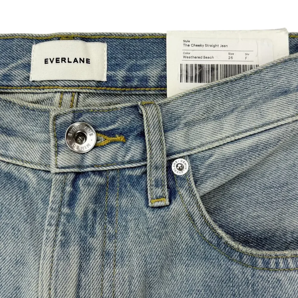 NWT EVERLANE The Cheeky Straight Jean Size 26 Weathered Beach - Picture 5 of 10